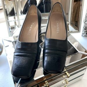 CHANEL pump loafers. 38.5. I love these, but width is too tight for me.